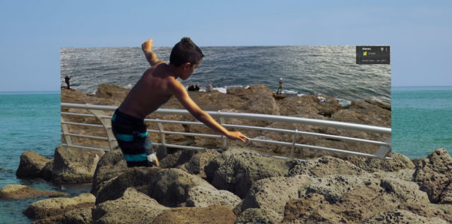en équilibre entre la plage de Sète et la corniche de Beyrouth